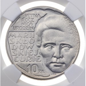 10 zł 1967, PRL, PRÓBA NIKIEL, Skłodowska-Curie, MS 64