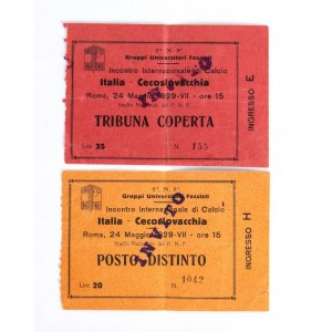 Football, Italy, 1929 match tickets