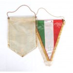 Football, Italy, two pennants Inter and Milan