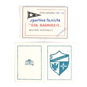 Football, Italy, lot of two association cards