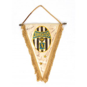 Football, Italy, JUVENTUS F.C. 1985 pennant with autographs
