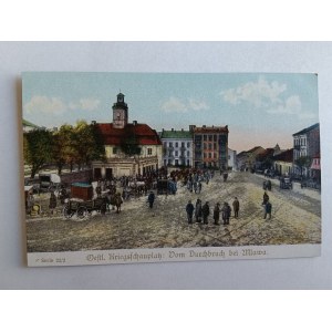 POSTCARD MLAWA HOUSE DURCHBRUCH PRE-WAR