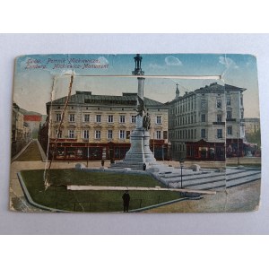 POSTKARTE LEMBERG GEDENKSTÄTTE MICKIEWICZ FALTEN FALTEN VORKRIEGSZEIT 1917