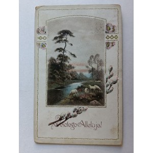 POSTKARTE MALEREI POLNISCH WEIHNACHTEN OSTERN VORKRIEG 1916