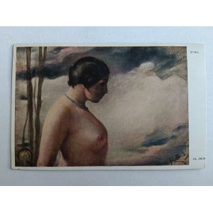 POCZTÓWKA MALARSTWO POLSKIE ŻMURKO KOBIETA NAGO AKT SFINX PRZEDWOJENNA 1913 R