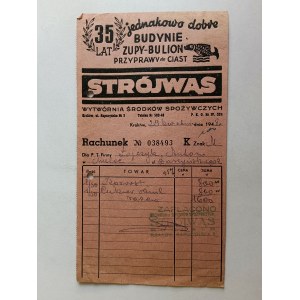 RACHUNEK STRÓJWĄS MIELEC WARSZAWA WYTWÓRNIA ŚRODKÓW SPOŻYWCZYCH BUDYNIE ZUPY BULION 1948 R