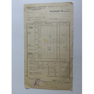RACHUNEK SANDOMIERZ HURTOWNIA PRYWATNA MONOPOL SPIRYTUSOWY 1941 R