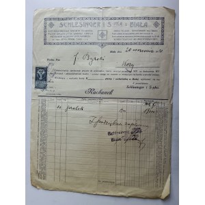 RACHUNEK BIAŁA SCHLESINGER BYRSKI KOZY PRZEDWOJENNY 1920 R ZNACZEK