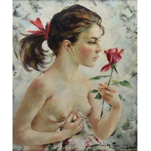 Igor TALWIŃSKI (1907-1983), Mädchen mit einer roten Rose