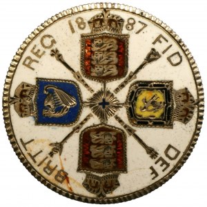 VELKÁ BRITÁNIE - Florinová stříbrná mince - Jubileum královny Viktorie 1887