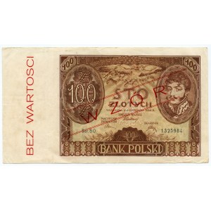 100 Zloty 1934 - Serie BO - falscher Aufdruck MODELL