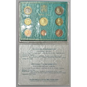 VATIKANSTADT - Satz von 8 Münzen von 1 Cent bis 2 Euro 2013 - Pontifikat von Benedikt XVI. in einer Originalverpackung