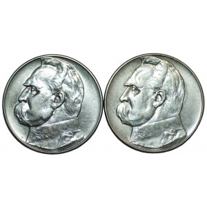 10 złotych 1936-1937 - Józef Piłsudski - zestaw 2 monet