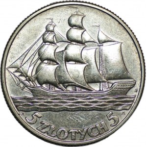 5 złotych 1936 - Żaglowiec