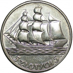 5 Gold 1936 - Segelschiff