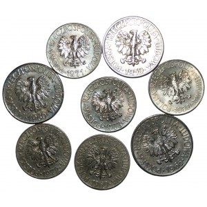 10 Zloty 1959-1973 - Tadeusz Kościuszko - Satz von 8 Münzen