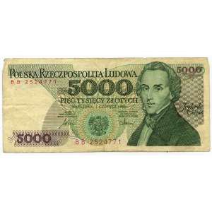 5.000 złotych 1986 - seria BB - Bardzo RZADKIE