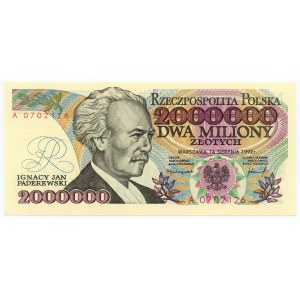 2.000.000 złotych 1992 - seria A z błędem KONSTYTUCYJ...Y