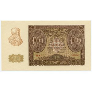 100 zloty 1940 - serie B, falsificazione ZWZ - numeratore color ciliegia