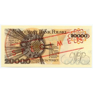 20.000 zl 1989 - Serie A 0000000 - MODELL / SPECIMEN Nr. 1364*.