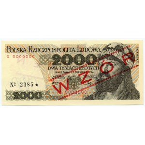 2.000 złotych 1979 - seria S 0000000 - WZÓR/SPECIMEN No 2385*