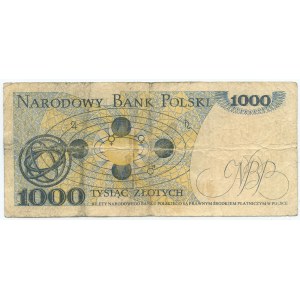 1.000 złotych 1979 - seria CW, bez druku rysunku głównego na awersie.