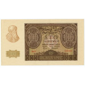 100 zlotých 1940 - séria B, falzifikát ZWZ - červená číslica