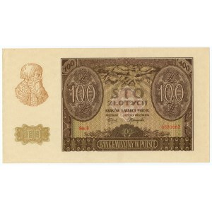 100 Zloty 1940 - Serie B, ZWZ-Fälschung - Ziffer rot