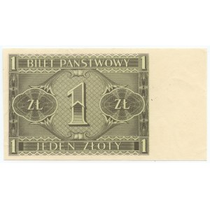 1 złoty 1938 - tylko druk rewersu