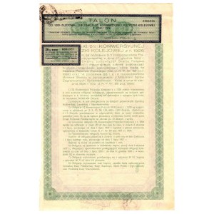 5% Conversion Railway Loan 1926 - Bond for 1,200 zloty.