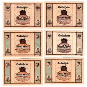 KŁODZKO (Glatz) - 25-100 fennigs 1921 - set of 12 pieces