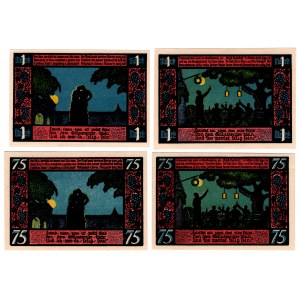 ZIELONA GÓRA - 1 marka, 75 fenningów 1921 - set 4 sztuk