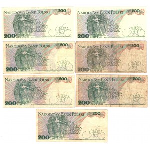 200 złotych 1976-1988 - set 7 sztuk