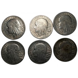 10 gold 1933 - Polonia - set of 6 pieces