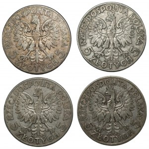 5 złotych 1932 - Polonia - set 4 sztuk