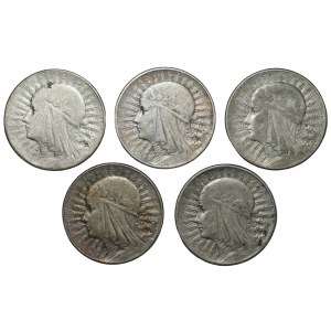 5 gold 1933 - Polonia - set of 5 pieces