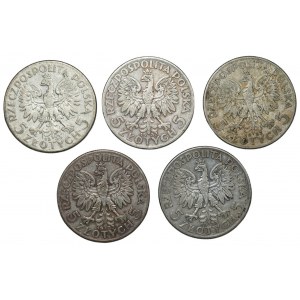 5 gold 1933 - Polonia - set of 5 pieces