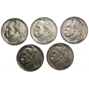 10 zloty 1935 - Józef Piłsudski - set of 5 pieces