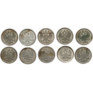 ROSJA - 10 kopiejek 1906-1915 - set 10 sztuk