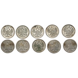 ROSJA - 10 kopiejek 1901-1915 - set 10 sztuk