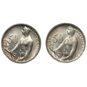 CZECHOSLOVAKIA - 50 crowns 1947 - set of 2 pieces