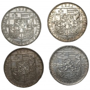 CZECHOSLOVAKIA - 20 crowns 1933-1934 - set of 4 pieces