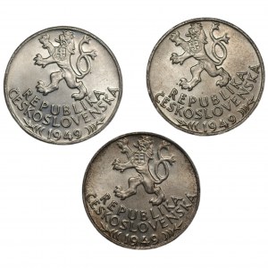 CZECHOSŁOWACJA - 100 koron 1949 - set 3 sztuk