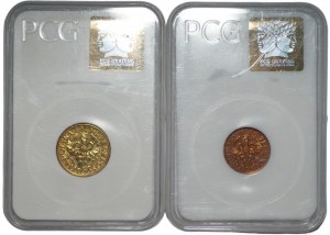 2 grosze 1936 PCG MS 68 oraz 5 groszy 1923 - PCG MS 65