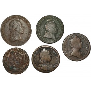 AUSTRIA i POLSKA - 1-3 kreuzer 1762-1800 oraz Grosz 1767 - set 5 sztuk