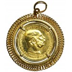 AUSTRIA - 20 koron 1915 w złotej oprawie