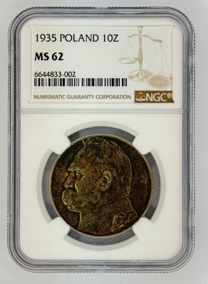 10 gold 1935 Józef Piłsudski - NGC MS 62