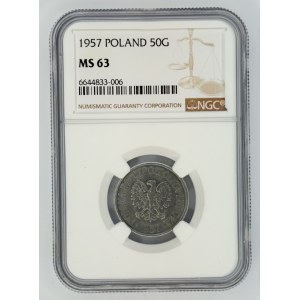 50 pennies 1957 - NGC MS 63