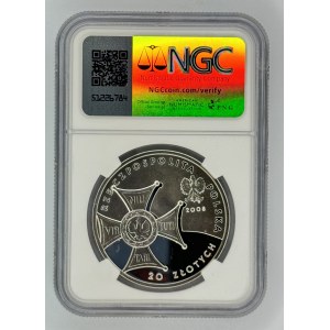 20 złotych 2008 - 90. Rocznica Odzyskania Niepodległości - NGC PF 70 ULTRA CAMEO