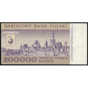 200.000 złotych 1989 - seria H przerobiona na serię N.
